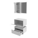 Ver imagem 5 de Conjunto Banheiro com Gabinete e Espelheira 2 Portas 1 Gaveta Rodízios Multimóveis CR10170 Branco