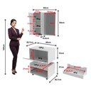 Ver imagem 3 de Conjunto Banheiro com Gabinete e Espelheira 2 Portas 1 Gaveta Rodízios Multimóveis CR10170 Branco