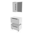Ver imagem 1 de Conjunto Banheiro com Gabinete e Espelheira 2 Portas 1 Gaveta Rodízios Multimóveis CR10170 Branco