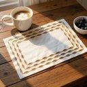 Ver imagem 4 de Kit Jogo Americano 4 Unidades Auguri Casa Olea Branco com Bordado Dourado 35cm X 50cm