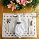Ver imagem 3 de Kit Jogo Americano 4 Unidades Auguri Casa Olea Branco com Bordado Dourado 35cm X 50cm