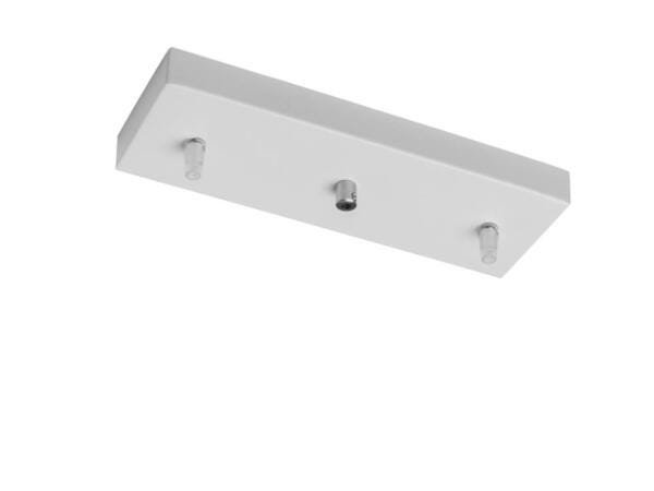 Canopla Retangular Alumínio Para 2/3 Pendente-Branco Micro Textura - 1