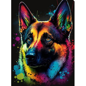 Kit Pintura Terapêutica Numerada Pastor Alemão Cachorro Pet Cão