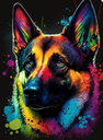 Ver imagem 1 de Kit Pintura Terapêutica Numerada Pastor Alemão Cachorro Pet Cão