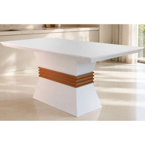 Mesa Cozinha Ágata Madeirado 120x80cm Imbuia/Off White Rufato