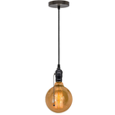 Ver imagem 1 de Luminária Pendente Cozinha Slim Vintage Corrente C/lamp Carb Cor:grafite;lâmpada:g125-110v
