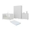Ver imagem 1 de Quarto de Bebê Completo Berço Americano 3 em 1 Colchão Dengo Multimóveis Mp4600 Branco