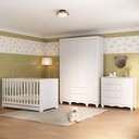 Ver imagem 2 de Quarto de Bebê Completo Berço Americano 3 em 1 Colchão Dengo Multimóveis Mp4600 Branco