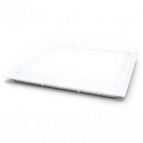 Plafon LED Quadrado 149 Instalação Embutida Branco Santa Fé Macas 40cm 36W Bivolt