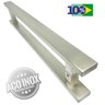 Puxador Inox Porta Pivotante Madeira e Vidro Escovado:80 Cm - 1
