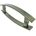Ver imagem 1 de Puxador Curvo Inox Porta Pivotante Madeira e Vidro Ouro Velho:60 Cm