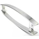 Ver imagem 1 de Puxador Curvo Inox Porta Pivotante Madeira e Vidro Polido:80 Cm