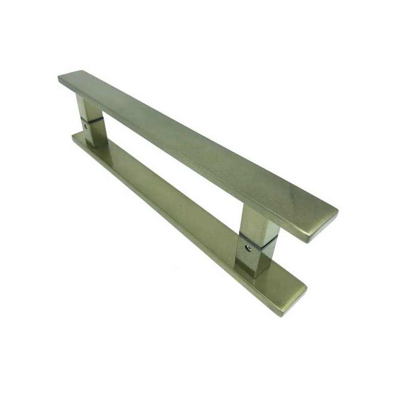 Puxador Inox Porta Pivotante Madeira e Vidro Ouro Velho:80 cm