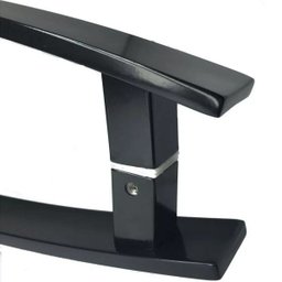 Puxador Curvo Inox Porta Pivotante Madeira e Vidro Preto:40 Cm - 3