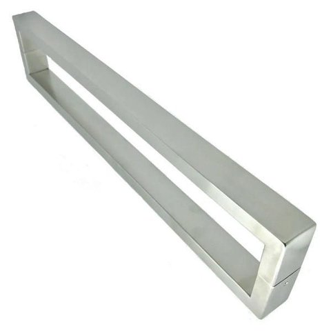 Puxador U Inox Porta Pivotante Madeira e Vidro Escovado:40 Cm
