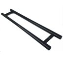 Ver imagem 3 de Puxador Tubolar Inox Porta Pivotante Madeira e Vidro Preto:40 Cm