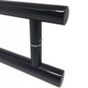 Ver imagem 2 de Puxador Tubolar Inox Porta Pivotante Madeira e Vidro Preto:60 Cm