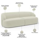 Ver imagem 4 de Sofá 3 Lugares Curvo Orgânico com 02 Poltronas Para Sala Living 250cm Barolo L06 Veludo Bege - Lyam
