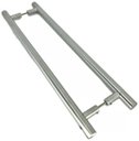 Ver imagem 3 de Puxador Tubolar Inox Porta 1,2 Metros Pivotante Madeira e Vidro Escovado