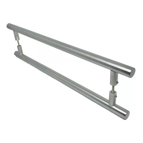 Puxador Tubolar Inox Porta 1 Metro Pivotante Madeira e Vidro Escovado
