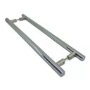 Ver imagem 2 de Puxador Tubolar Inox Porta 1,2 Metros Pivotante Madeira e Vidro Polido