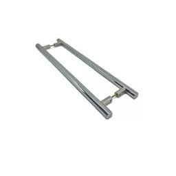 Puxador Tubolar Inox Porta Pivotante Madeira e Vidro Polido:60 Cm - 2