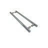 Puxador Tubolar Inox Porta Pivotante Madeira e Vidro Polido:80 Cm - 2
