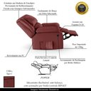 Ver imagem 3 de Poltrona do Papai Reclinável Sala de Cinema Madrid Power Elétrica USB PU Vermelho G23 Gran Belo