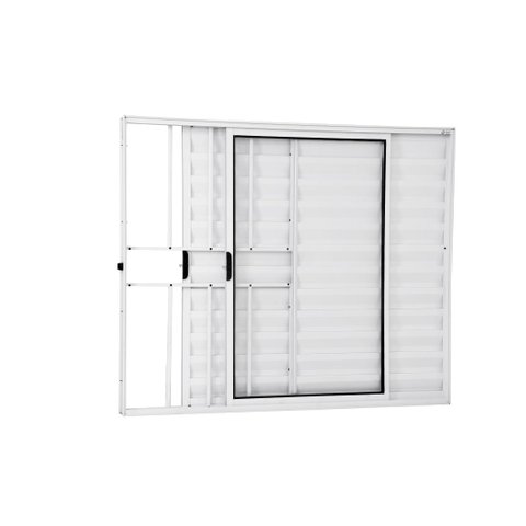 Veneziana 3 Folhas 1,00 X 1,50 Com Grade Alumínio Branco