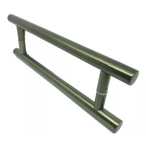 Puxador Tubolar Inox Porta Pivotante Madeira e Vidro Ouro velho Antique:40 cm