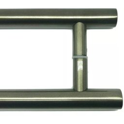 Puxador Tubolar Inox Porta Pivotante Madeira e Vidro Ouro velho Antique:40 cm - 2