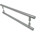 Ver imagem 1 de Puxador Tubolar Inox Porta Pivotante Madeira e Vidro Escovado:40 Cm