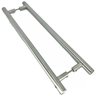 Puxador Tubolar Inox Porta Pivotante Madeira e Vidro Escovado:60 Cm - 2