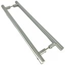 Ver imagem 2 de Puxador Tubolar Inox Porta Pivotante Madeira e Vidro Escovado:60 Cm