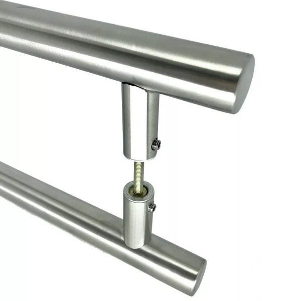 Puxador Tubolar Inox Porta Pivotante Madeira e Vidro Escovado:80 Cm - 3