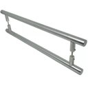 Ver imagem 1 de Puxador Tubolar Inox Porta Pivotante Madeira e Vidro Escovado:80 Cm