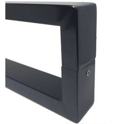 Puxador U Inox Porta Pivotante Madeira e Vidro Preto Fosco:60 Cm - 3