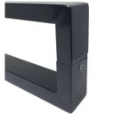 Ver imagem 3 de Puxador U Inox Porta Pivotante Madeira e Vidro Preto Fosco:80 Cm