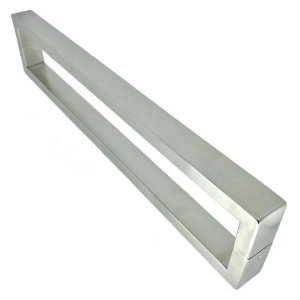 Puxador U Inox Porta Pivotante Madeira e Vidro Escovado:60 cm