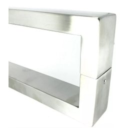 Puxador U Inox Porta Pivotante Madeira e Vidro Escovado:80 cm - 2