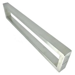 Puxador U Inox Porta Pivotante Madeira e Vidro Escovado:80 cm - 1