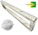 Ver imagem 1 de Puxador U Inox Porta Pivotante Madeira e Vidro Polido:80 Cm