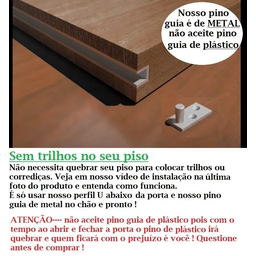 Kit Porta de Correr Roldana Aparente Trilho Inox Polido:2 Mt - 7