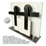 Kit Porta de Correr Roldana Aparente Trilho Inox Preto:2 Mt - 4