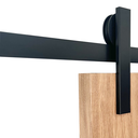 Ver imagem 1 de Kit Porta de Correr Roldana Aparente Trilho Preto 2 Metros