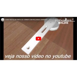 Kit Porta de Correr Roldana Aparente Trilho Inox Preto:2 Mt - 7