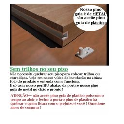 Kit Porta de Correr Roldana Aparente Trilho Inox Polido:2 Mt - 5