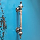 Ver imagem 5 de Puxador Duplo Classic 335mm Bronze Antigo Porta Pivotante Correr Passagem Madeira Vidro Rústico
