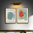 Ver imagem 1 de Kit 2 Quadros Posters Arte Moderna - Galeria 24x18cm - com Vidro:moldura Branca