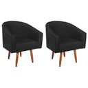 Ver imagem 1 de Kit 2 Poltronas Decorativa Jade Design Moderno Sala de Estar Quarto Escritório Confortável Luxo Pés